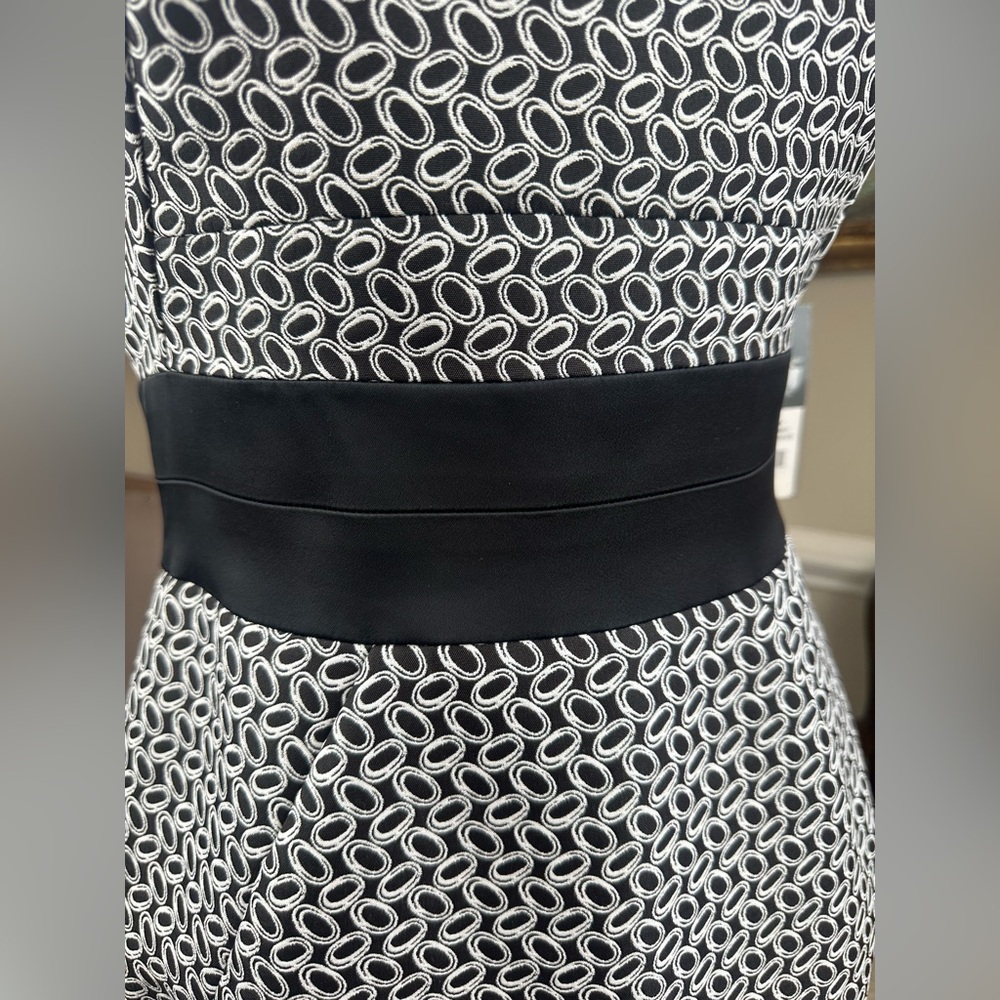 Donna Ricco Black and White Sleeveless Midi Sheath Dress - Picture 5 of 13